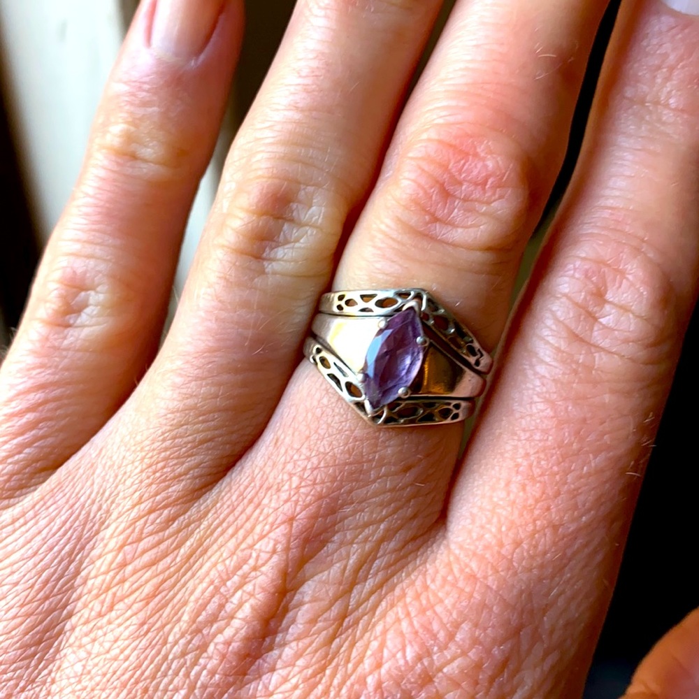 3 Piece Sterling Silver Ring - Size 7